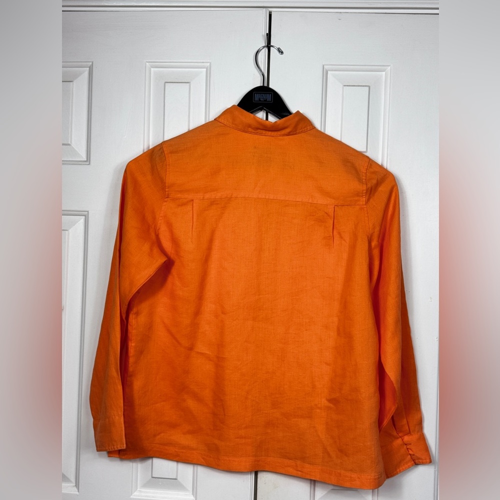 Pendleton 100% Linen Orange Button Down Shirt Lad… - image 2